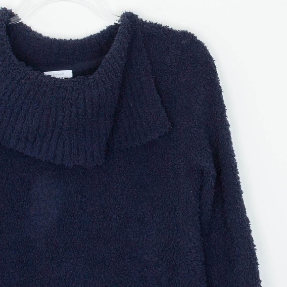 Pure Jill Navy Blue Soft Cozy Cowl Neck Pullover Sweater S Petite Fuzzy Winter‎ - Picture 2 of 8